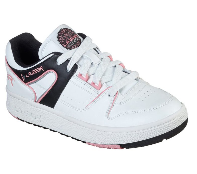 Skechers L.A. Gear - Slammer Low - Womens Sneakers White/Black/Pink [AU-CF9022]